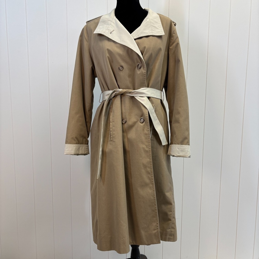 Vintage International Classics Dark Academia Trench Coat Women Size M Classic